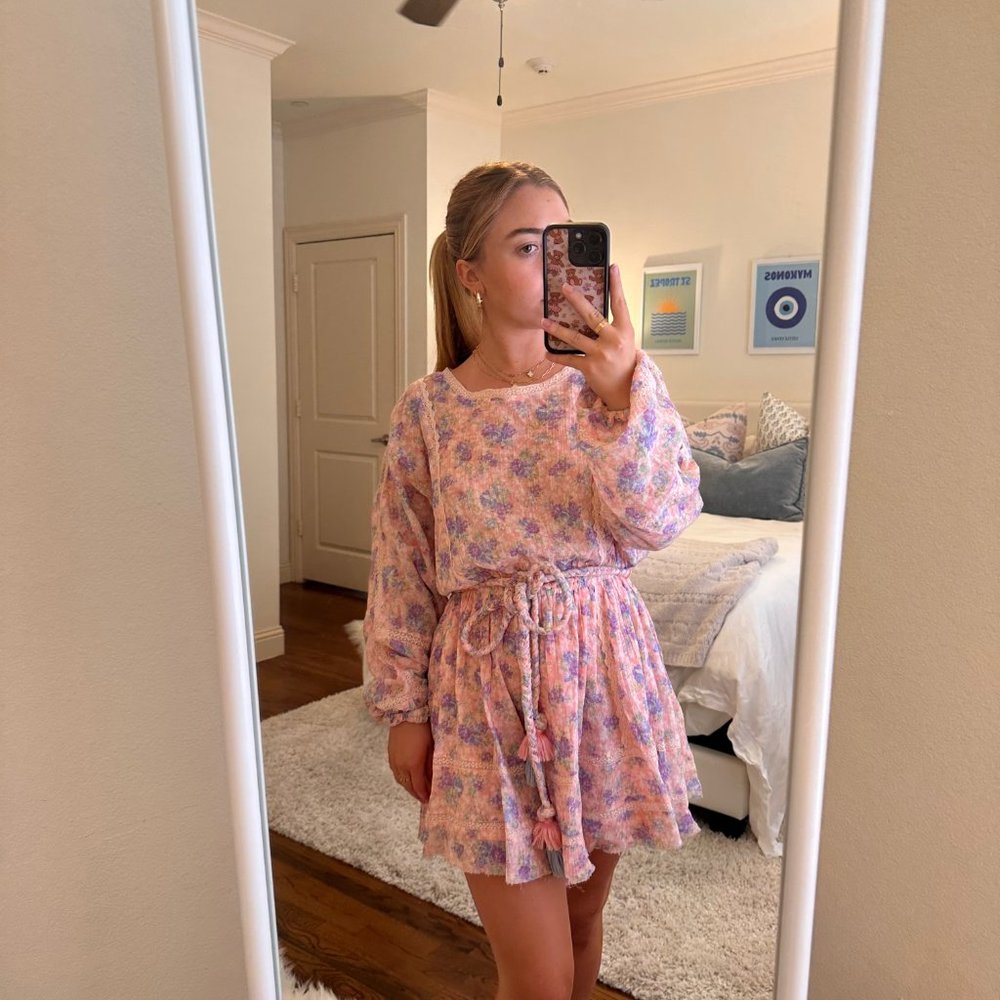 Pink Floral Love Shack Fancy Dress